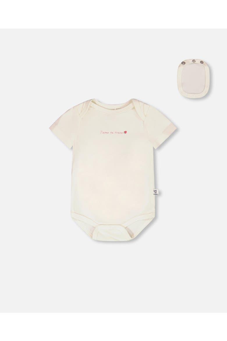 Short Sleeve Evolutive Organic Cotton Jersey Bodysuit, Main, color, White