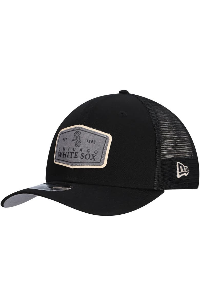 New Era Men's New Era Black Chicago White Sox Labeled 9SEVENTY Stretch-Snap Adjustable Hat, Main, color, Black