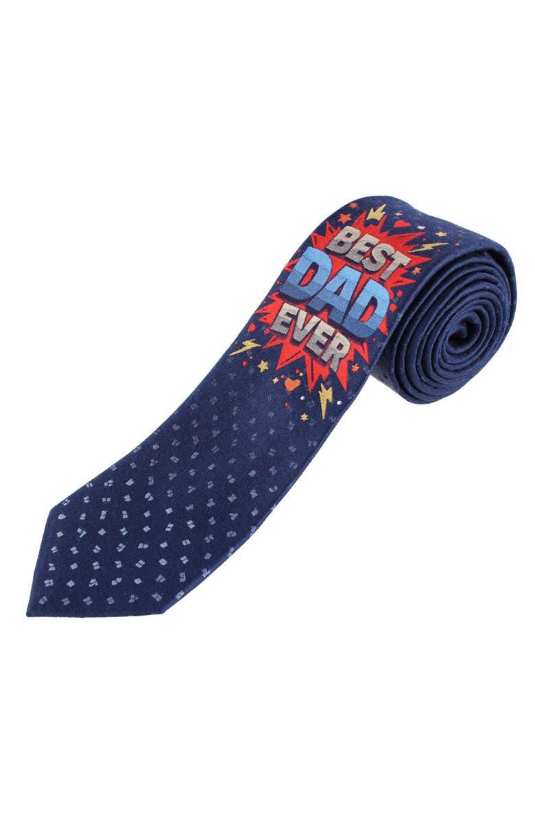 Trafalgar Best Duo Ever Daddy & Me Novelty Silk Neckties, Alternate, color, Blue