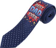Trafalgar Best Dad Ever Novelty Silk Necktie