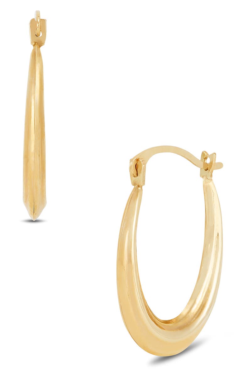 Frankie & Zoe Ribbed Oval Hoop Earrings, Alternate, color, Yellow Gold