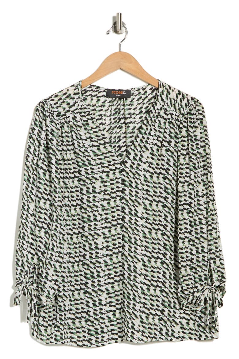 Tie Cuff Top, Alternate, color, OLIVE