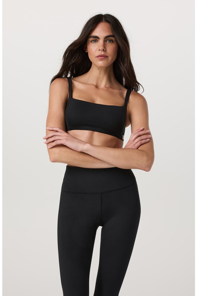 Inversion Rib Sports Bra, Alternate, color, BLACK