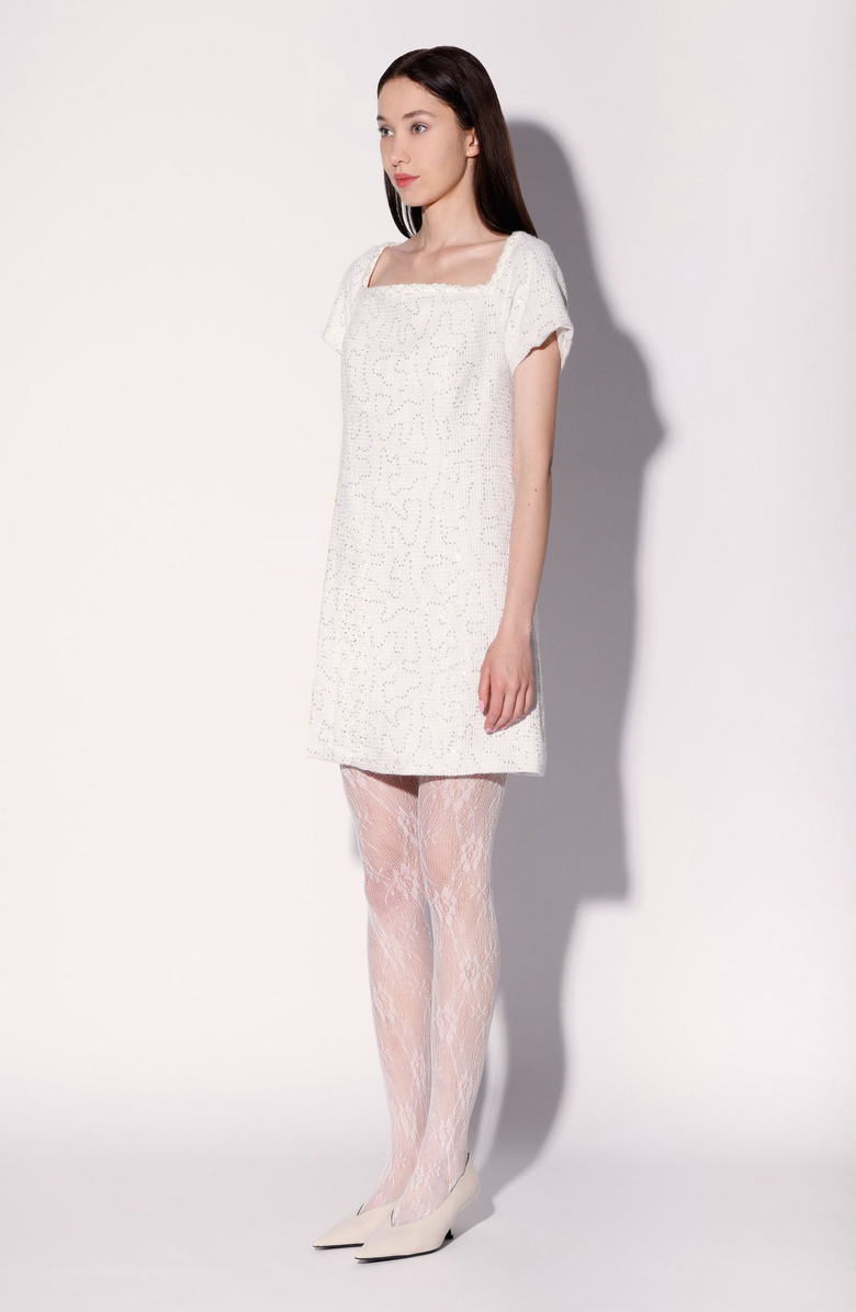 Walter Baker Hayden Dress, Alternate, color, White Sparkle Tweed