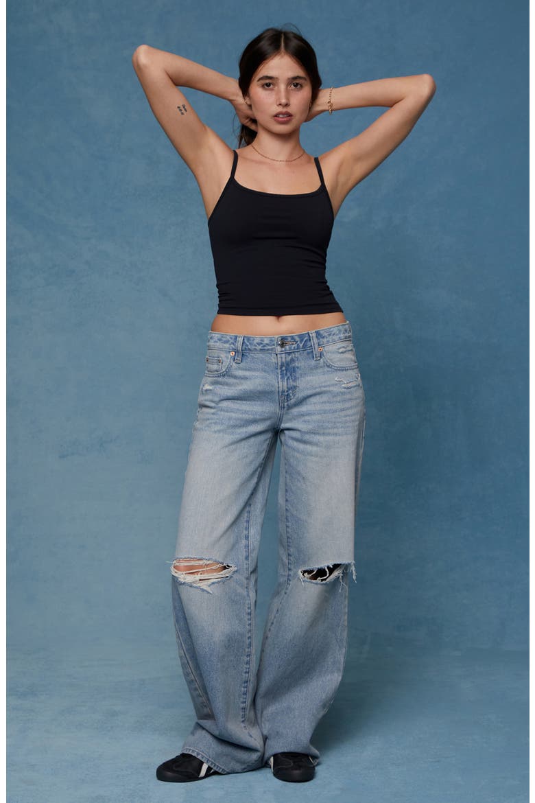 Casey Baggy Straight Leg Jeans, Alternate, color, LIGHT INDIGO