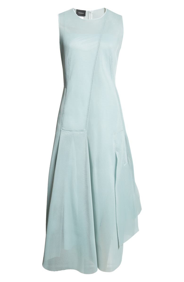 Akris Asymmetric Techno Mesh Midi Dress, Alternate, color,