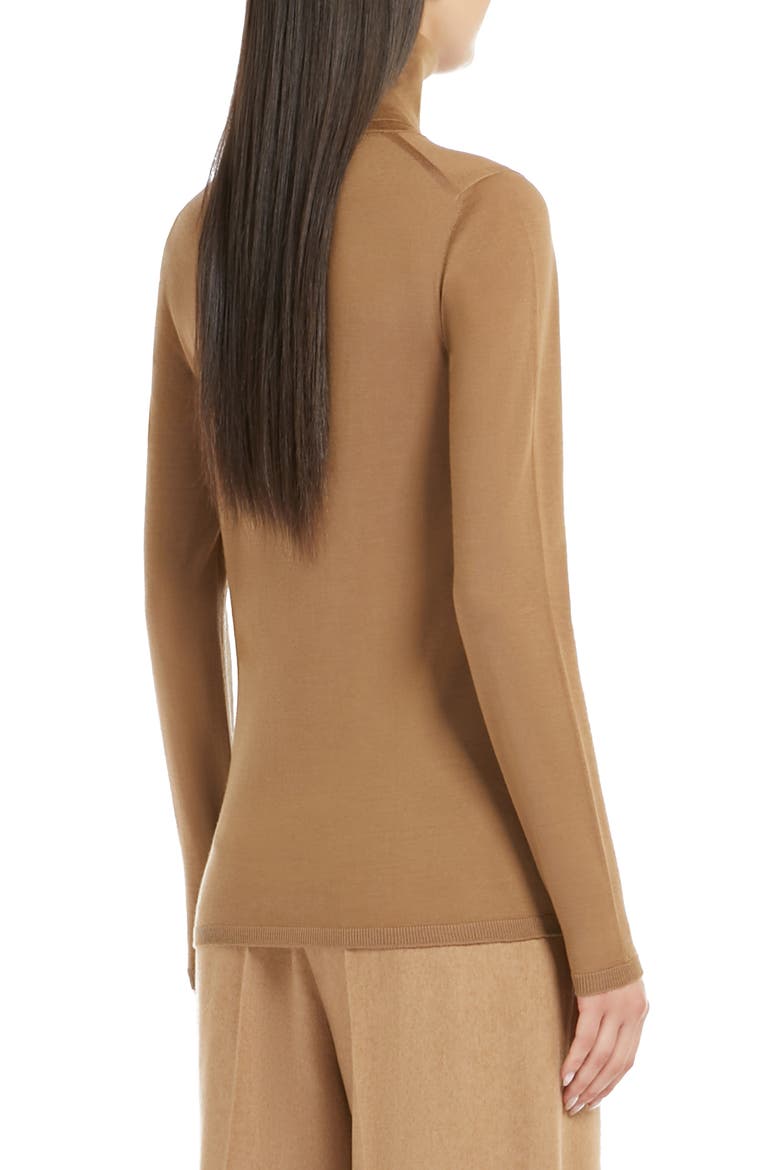 Saluto Virgin Wool Turtleneck Sweater, Alternate, color, CAMEL