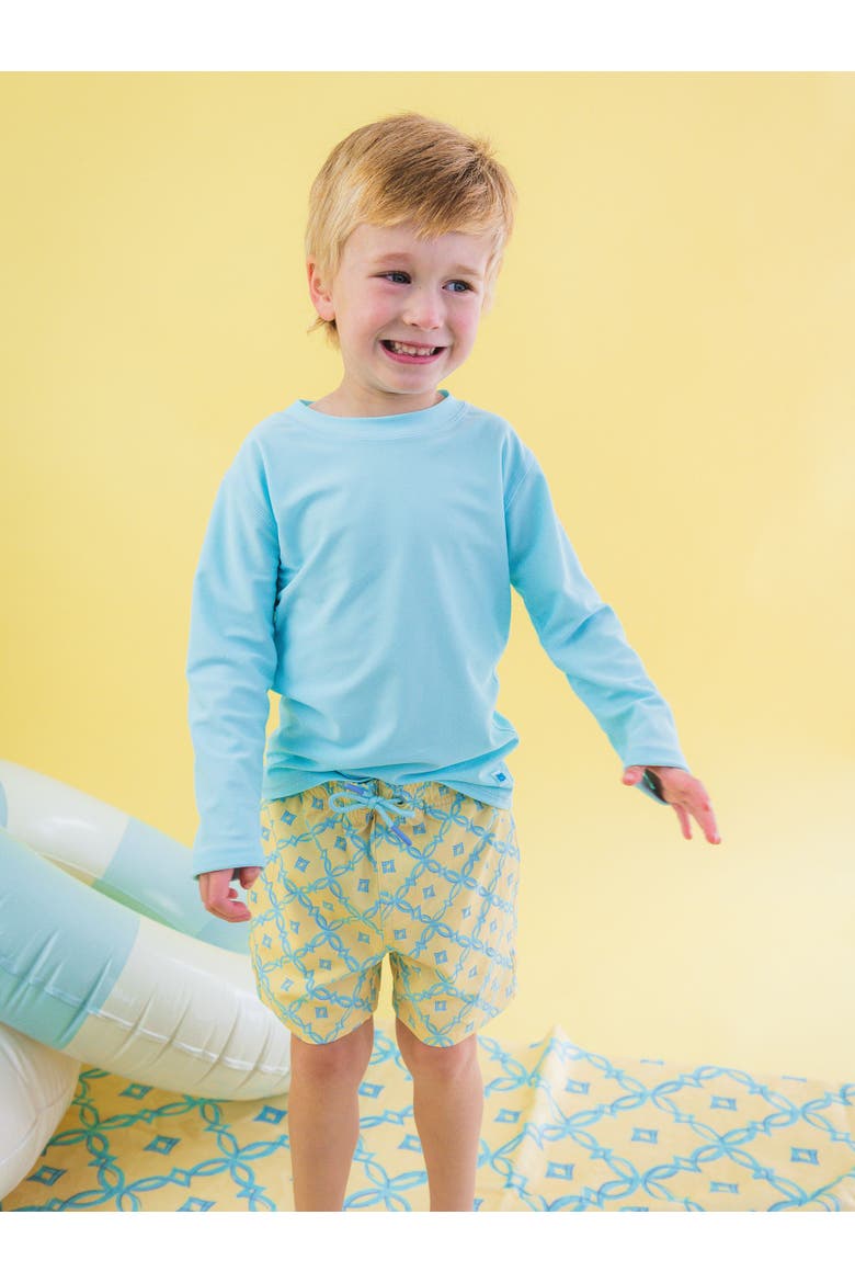 UPF50+ Sun Protected Stretch Swim Trunks, Alternate, color, Banana Coastal Charm