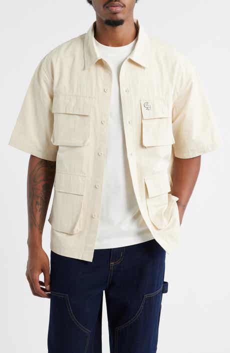 CRIMINAL DAMAGE Patterson Short Sleeve Cotton Button-Up Utility Shirt