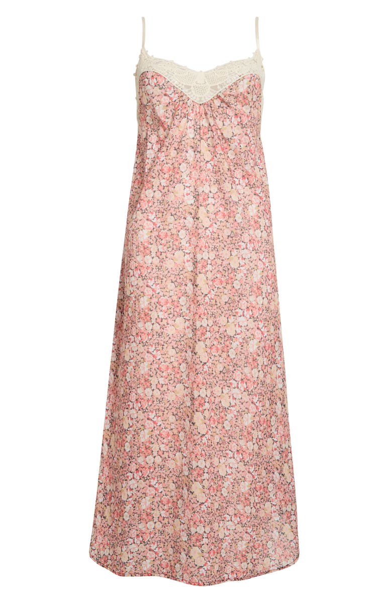 Papinelle Carly Lace Trim Cotton Nightgown, Alternate, color, Desert Rose