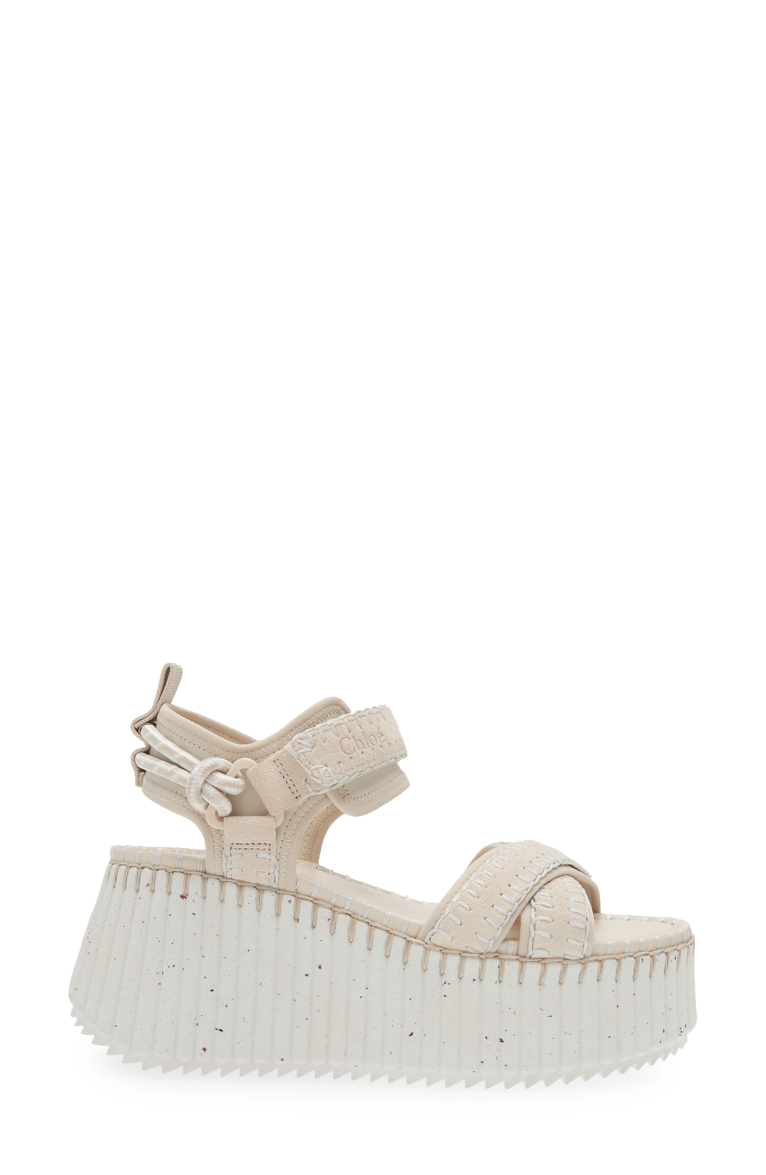 Chloé Nama Platform Sandal, Alternate, color, White
