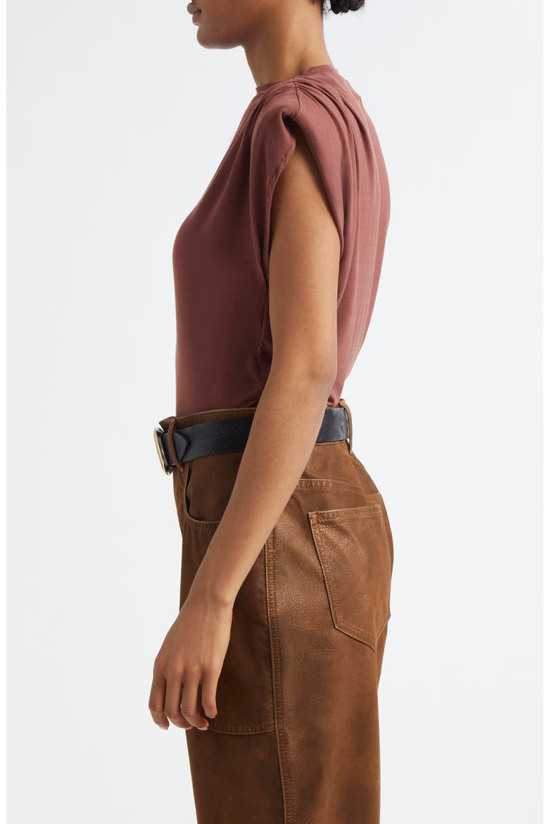 Devani Extended Shoulder Knit Top, Alternate, color, BURNT HENNA