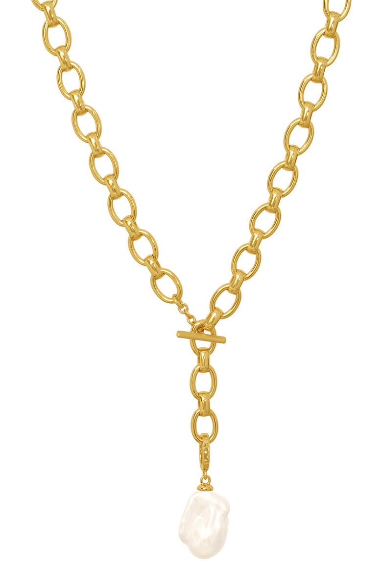 Florence Freshwater Pearl Pendant Collar Necklace, Alternate, color, PEARL/ GOLD