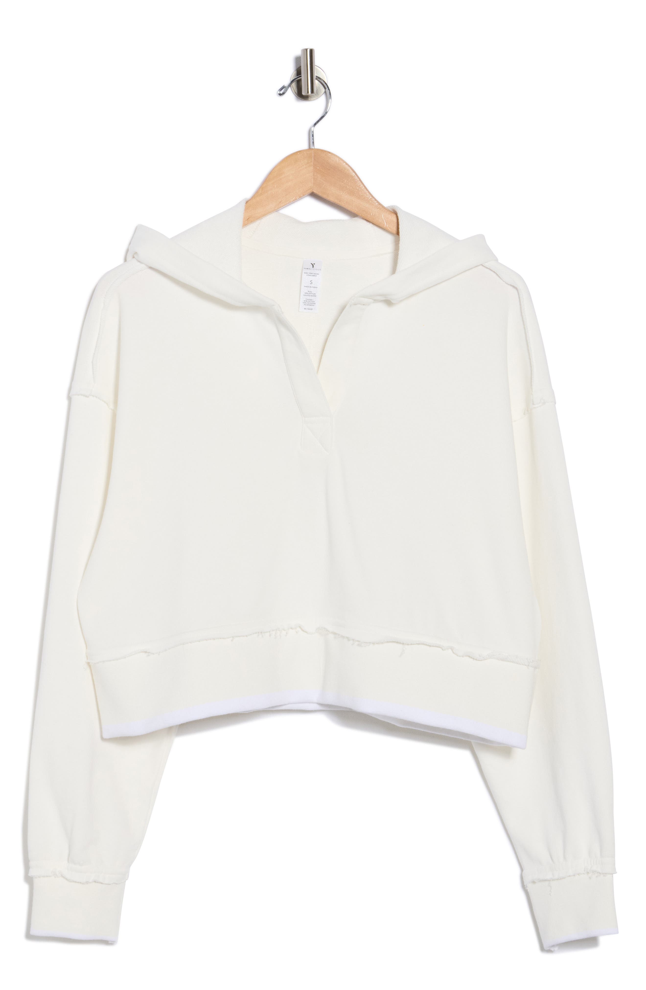 YOGALICIOUS Stonewash Crop Hoodie