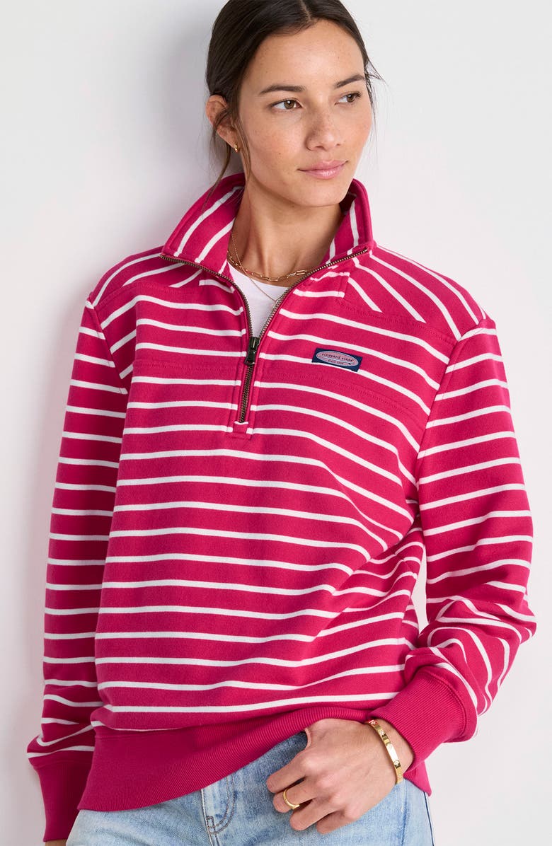vineyard vines Shep Quarter Zip Pullover, Alternate, color, Stripe Charm Pink