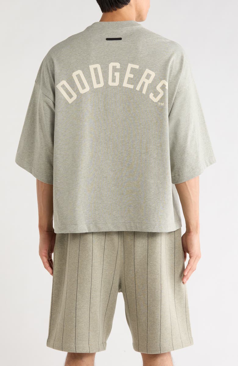 Fear of God Essentials x MLB Dodgers Cotton Graphic T-Shirt, Alternate, color, Concrete Heather