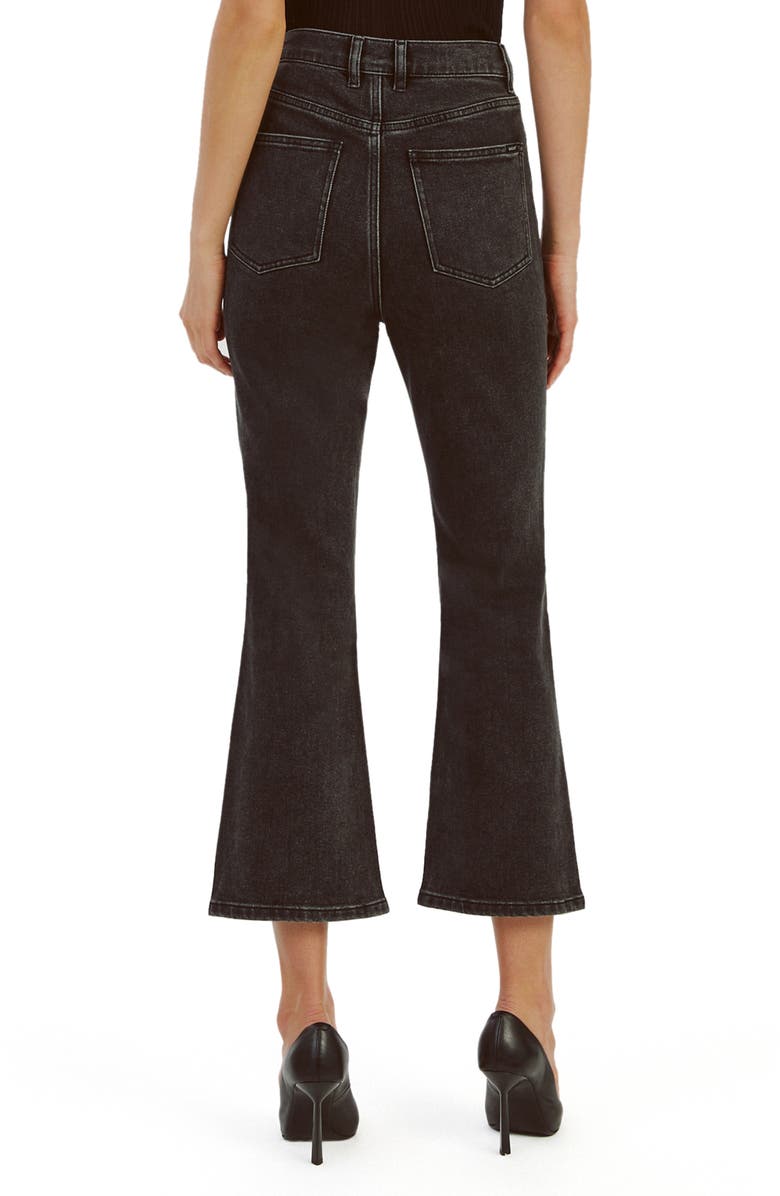Bardot Heidi High Waist Flare Crop Jeans, Alternate, color, Washed Black