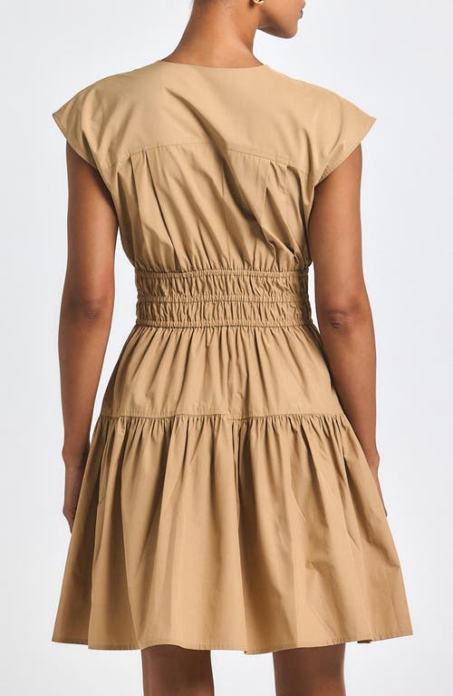 Derek Lam 10 Crosby Tora Poplin Minidress In Brown