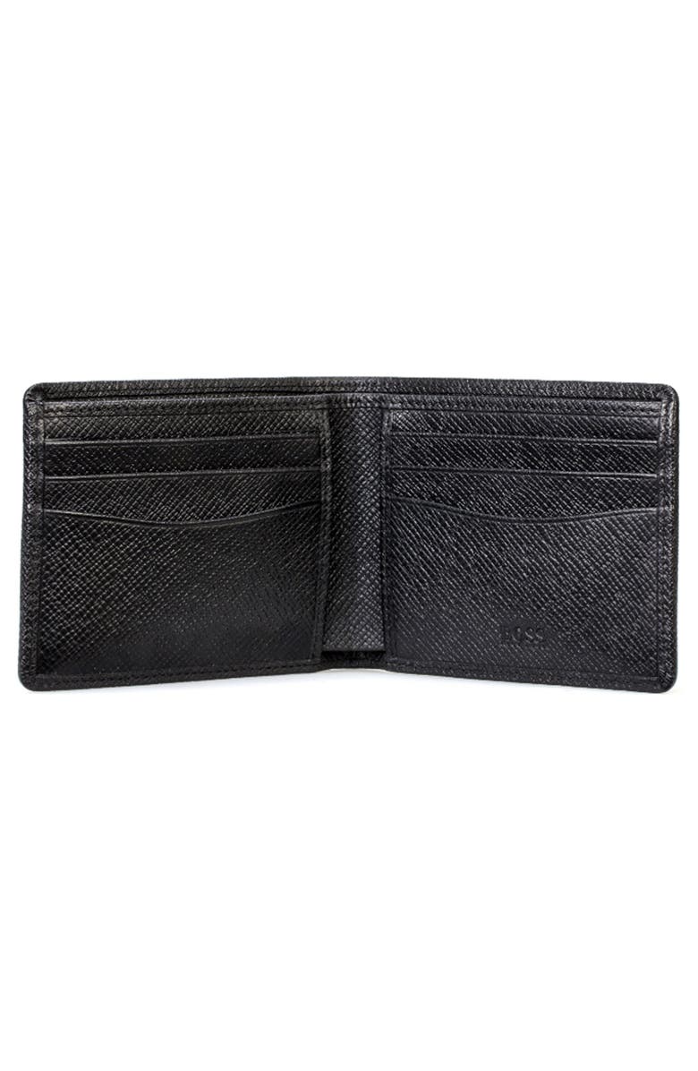 BOSS 'Signature' Bifold Calfskin Leather Wallet, Alternate, color,