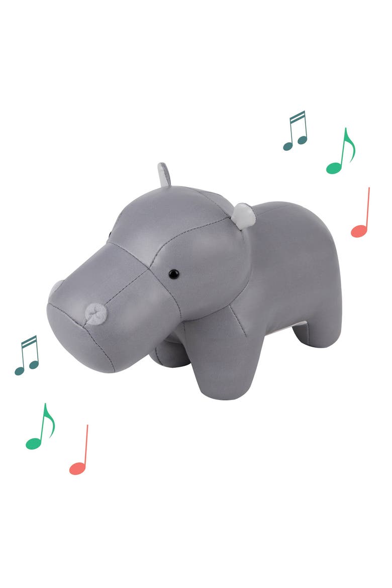 Musical Animals - Hippo, Plush Baby Music Box, Nursery Toy, Main, color, Grey