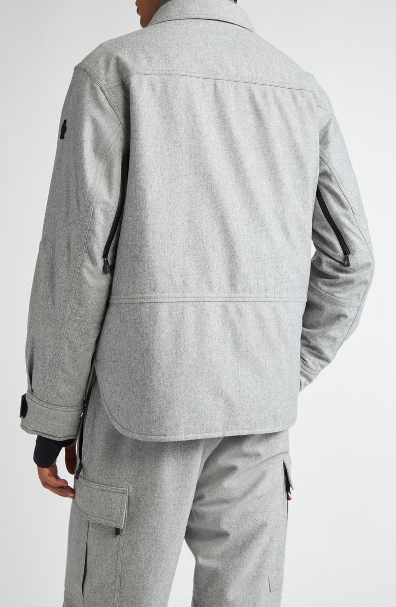 Moncler Grenoble Antuco Waterproof Layered Down Shirt Jacket, Alternate, color, 