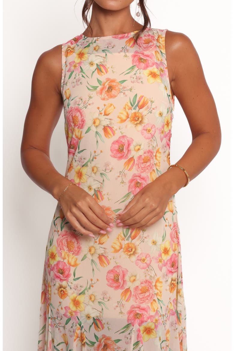 Keani Floral Sleeveless Maxi Dress, Alternate, color, PEONY