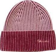 TBCo Cashmere & Merino Ribbed Two-Tone Beanie