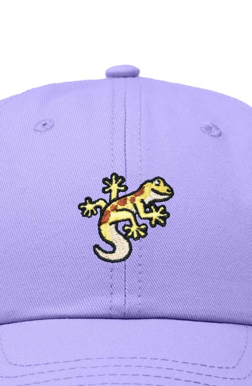 Dalix Gecko Embroidered Casual Cap In Lavender