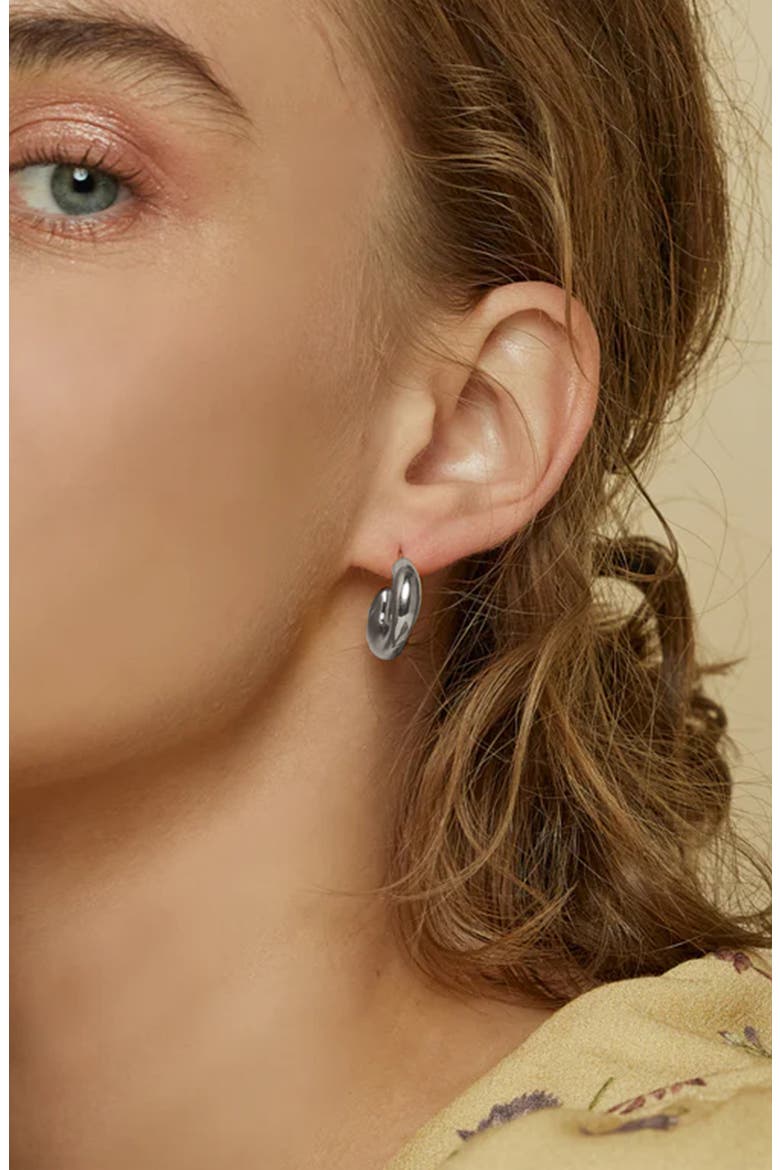 14k Gold Plated Banana Earrings Trendy Dainty Statement, Alternate, color, Silver