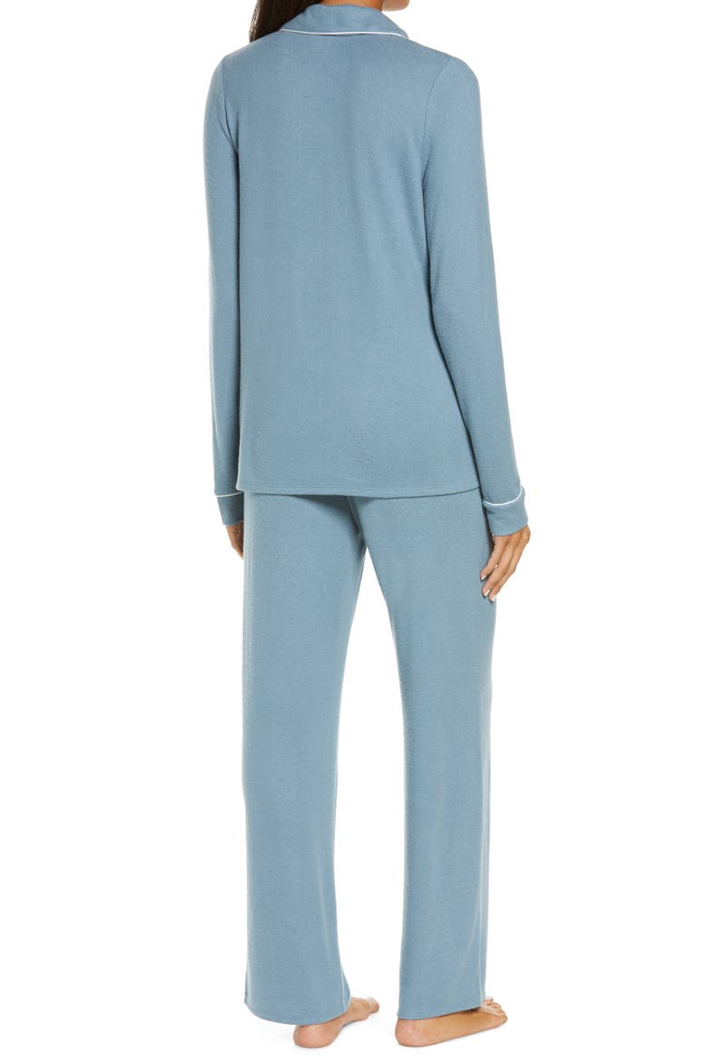 Brushed Hacci Pajamas, Alternate, color, BLUE CITADEL