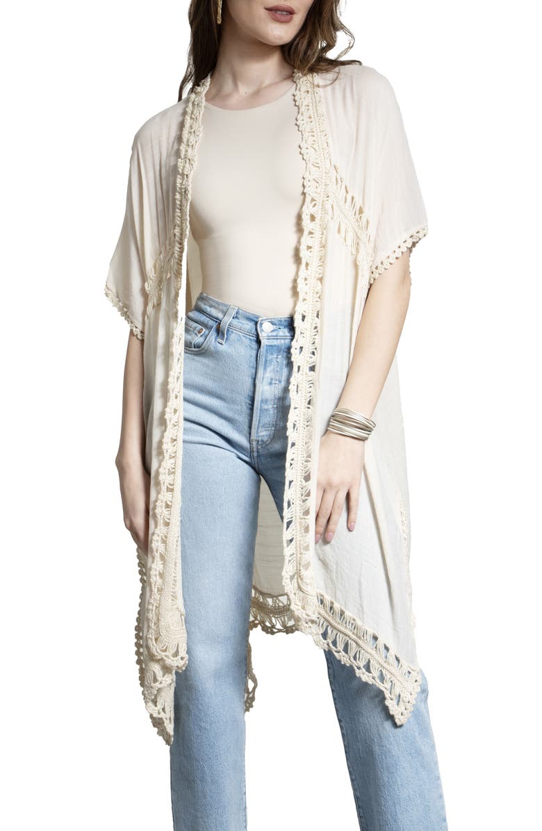 SAACHI Costa Sunshine Crochet Duster, Main, color, Ivory