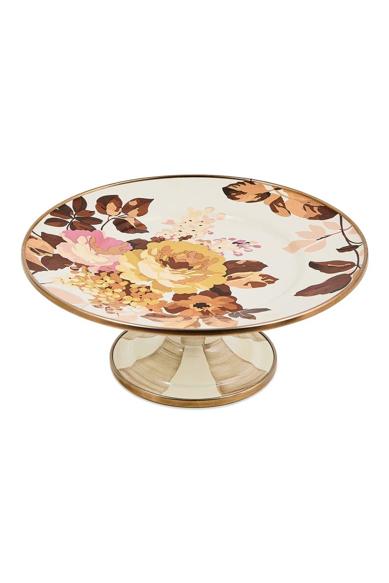 Wild Rose Mini Pedestal Platter, Alternate, color, WHITE