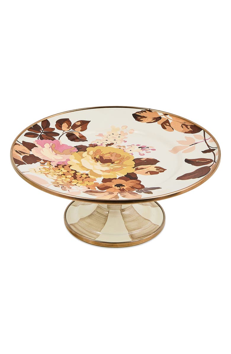 MACKENZIE CHILDS Wild Rose Mini Pedestal Platter, Alternate, color, White