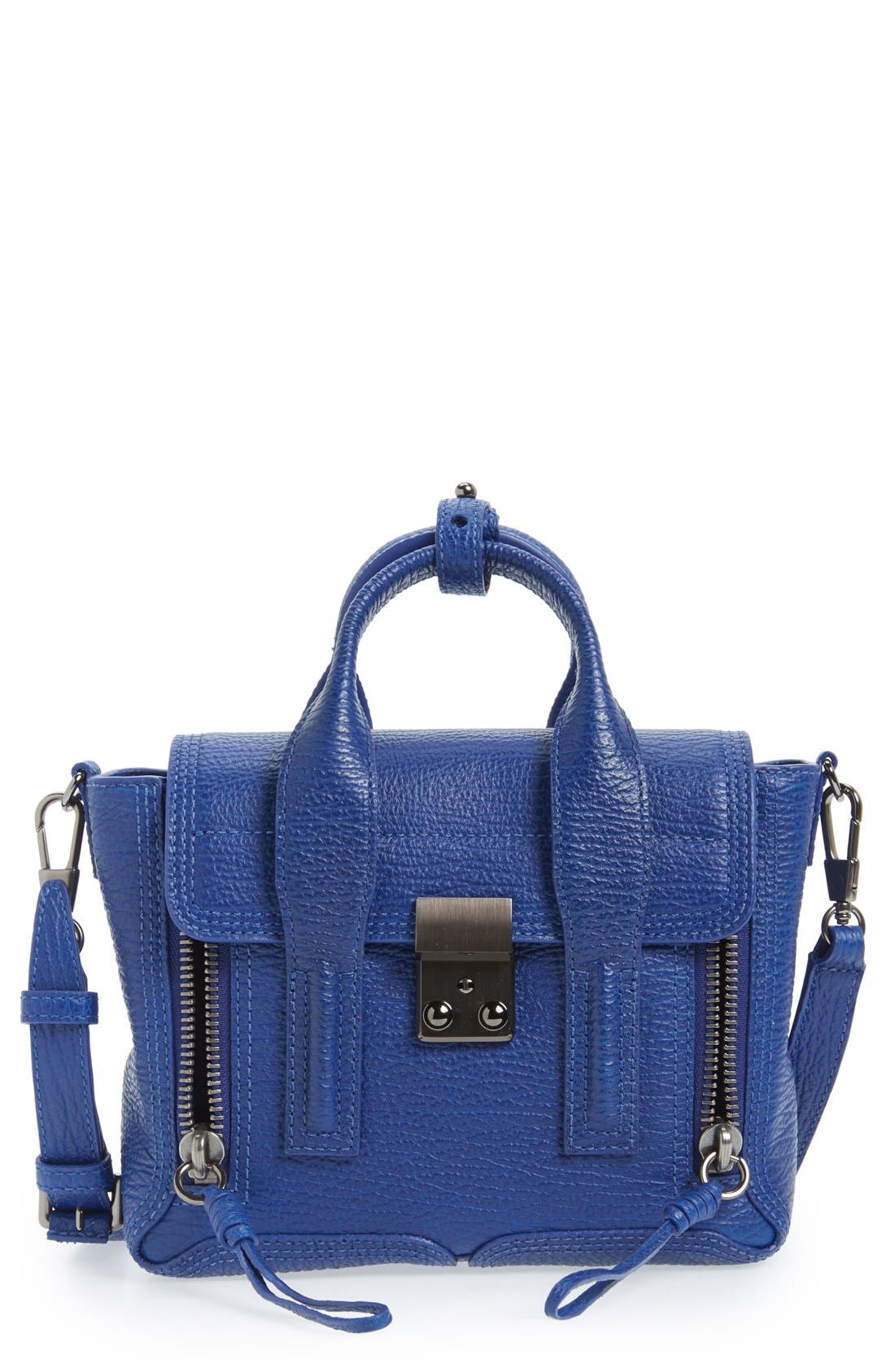 'Mini Pashli' Leather Satchel, Main, color, COBALT