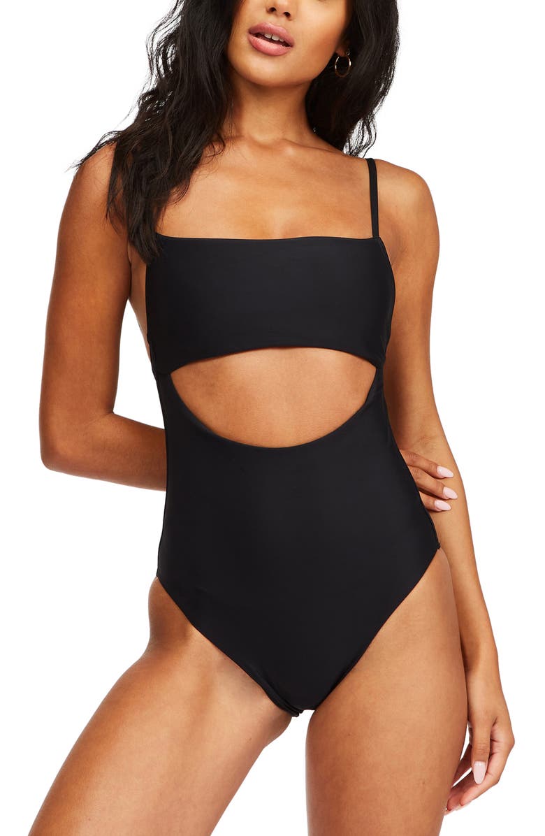 Billabong Sol Searcher Cutout Recycled Nylon One-Piece Swimsuit, Main, color, 