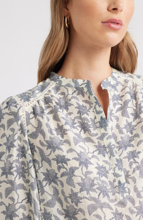 Caslonr Caslon(r) Embroidered Inset Top In Gray