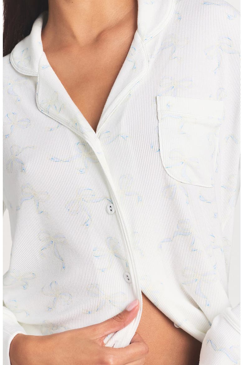 Soft Lounge Pajamas, Alternate, color, IVORY PEARL BOWS PRINT