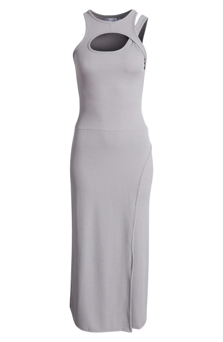 ASOS DESIGN Cutout Sleeveless Rib Dress, Alternate, color, 