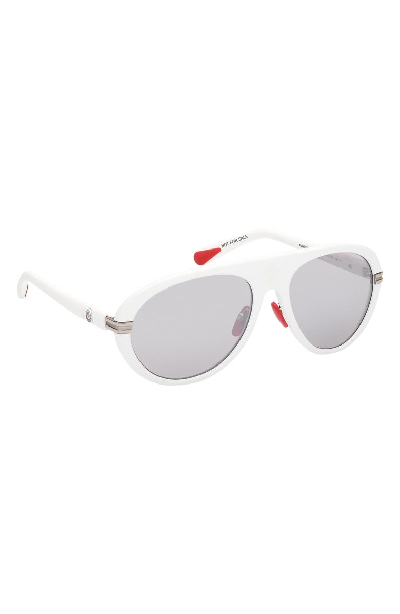 Moncler 57mm Mirrored Navigator Sunglasses, Alternate, color, 