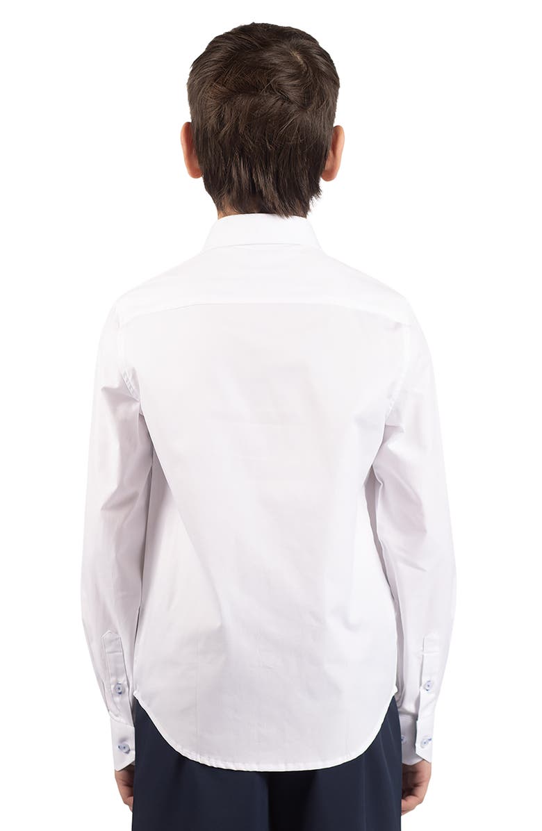 TailorByrd Kids' Signature Cotton Oxford Button-Down Shirt, Alternate, color, White