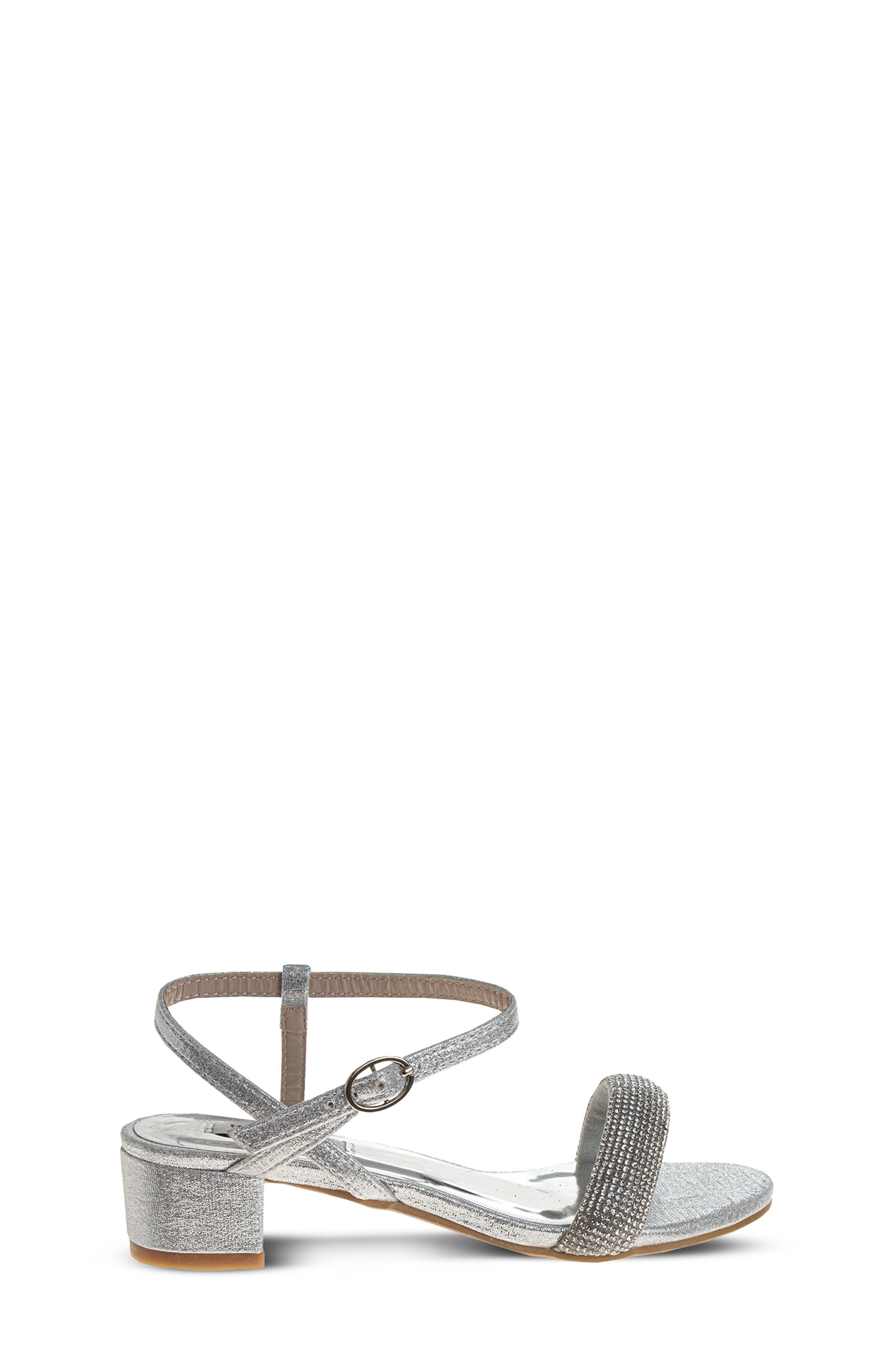Kids' Rhinestone Sandal, Alternate, color, SILVER