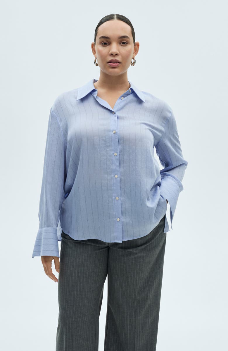 MANGO Stripe Button-Up Shirt, Alternate, color, 