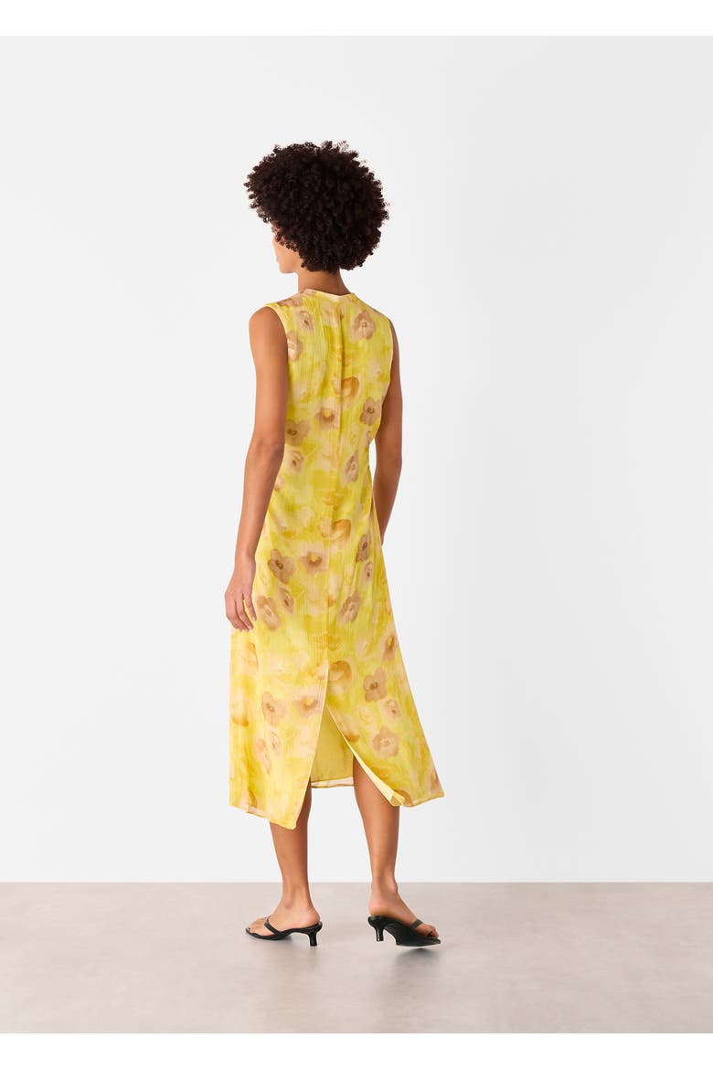 Sunshine Floral Textured Midi Dress, Alternate, color, Yellow/Multi
