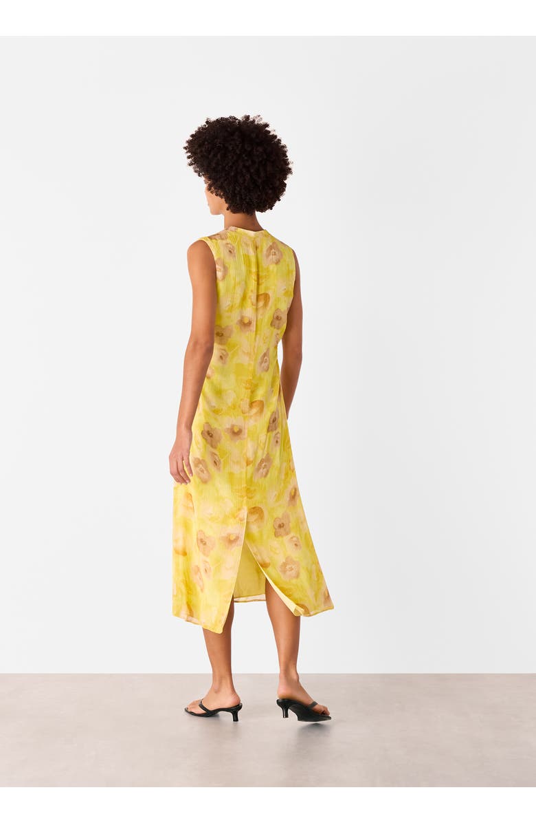 Whistles Sunshine Floral Textured Midi Dress, Alternate, color, Yellow/Multi