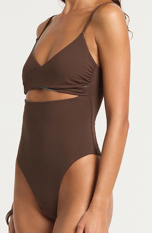 Bondeye Bond-eye Amira Cutout Reversible One-piece Swimsuit In Blue