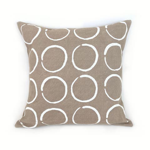 Sadza Circles Pillow Cover - Savanna Beige 18'