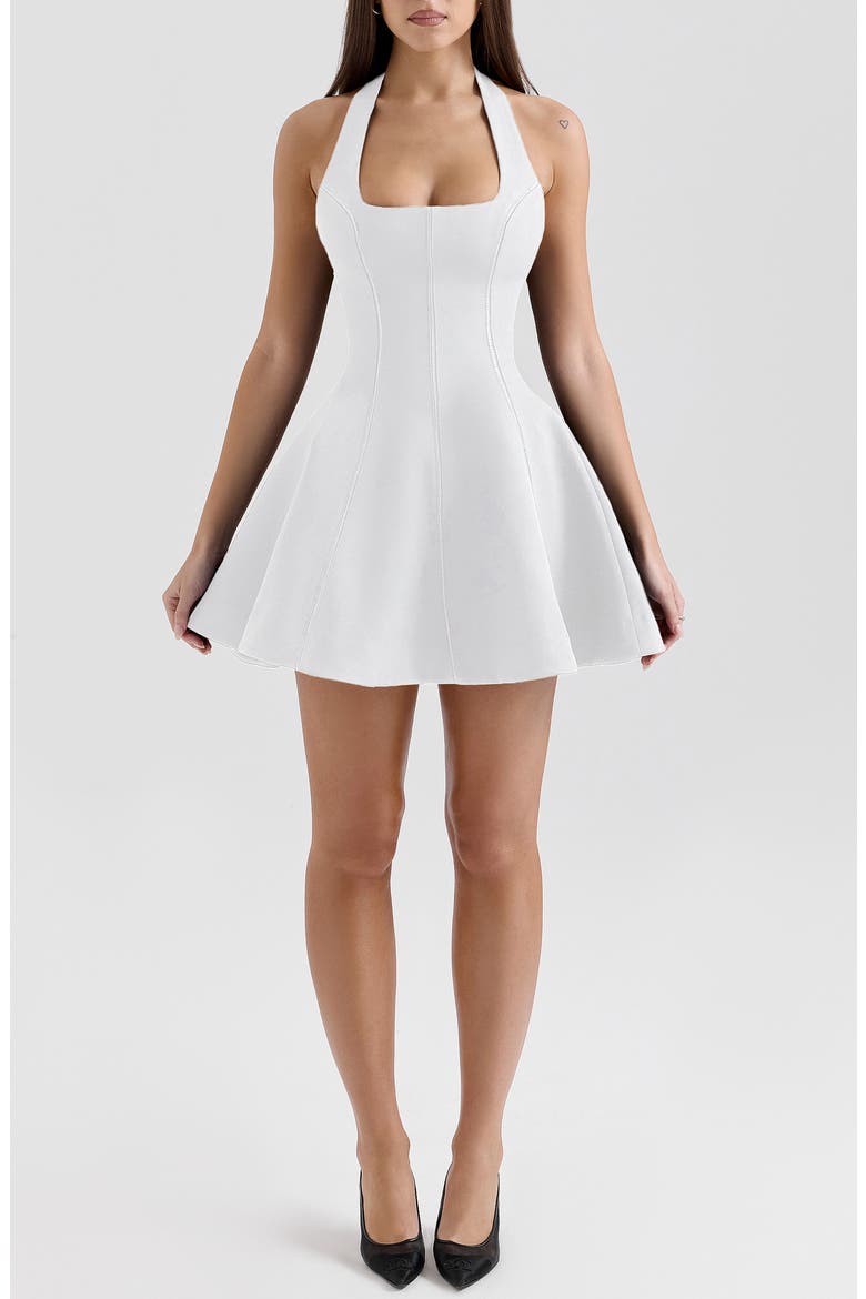 Loulette Halter Minidress, Main, color, WHITE