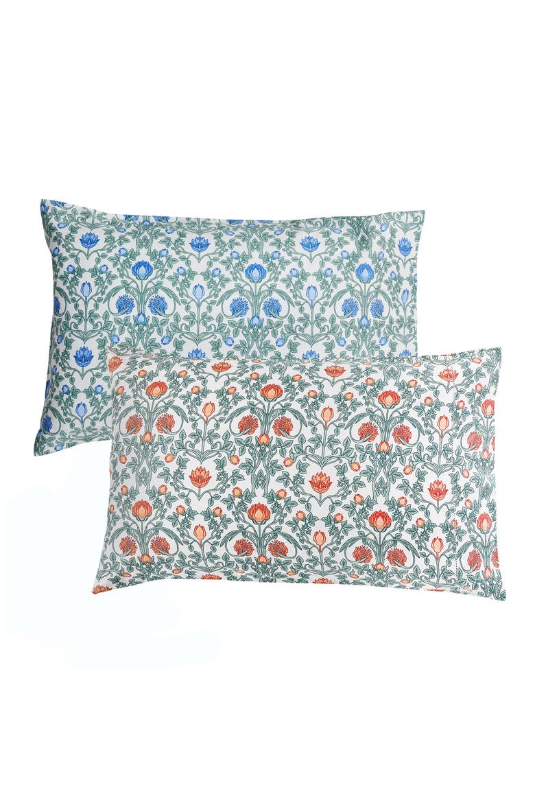 Floral 400 Thread Count Cotton Sheet Set, Alternate, color, BLUE