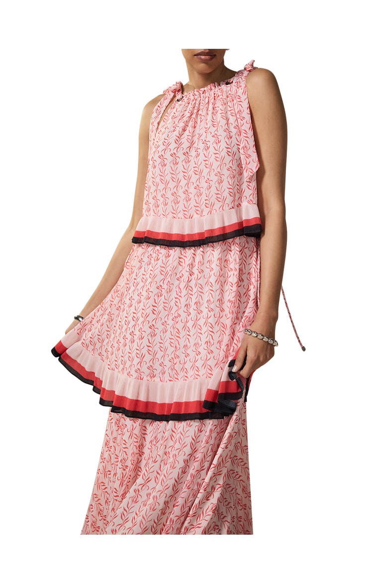 Printed Tiered Midaxi Dress, Alternate, color, Orange