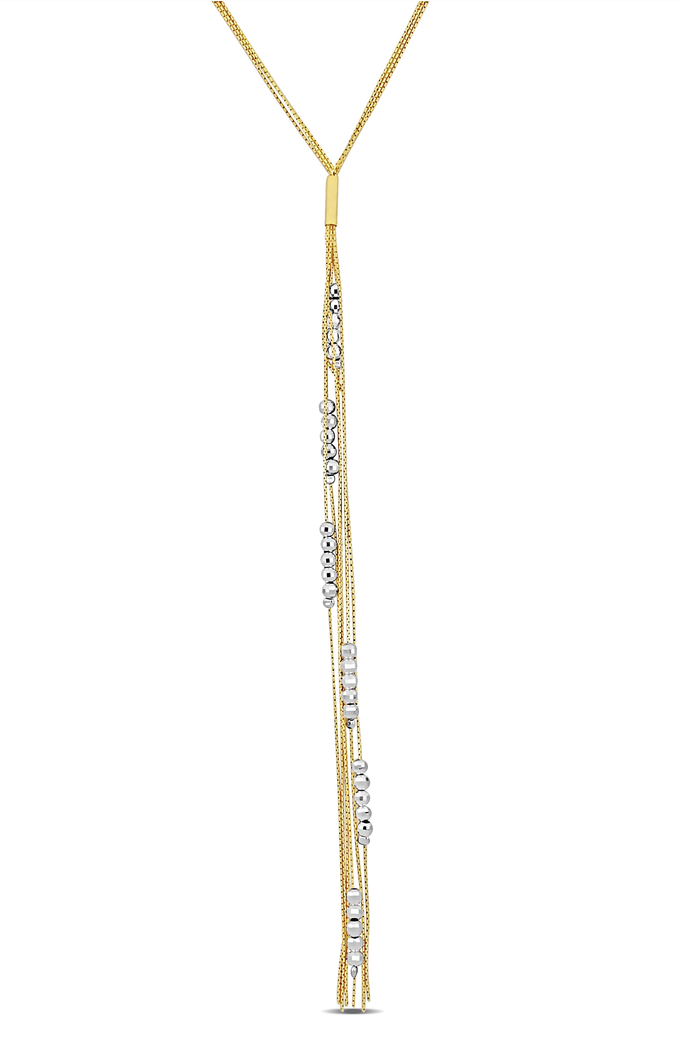DELMAR Two-Tone Beaded Lariat Y-Necklace
